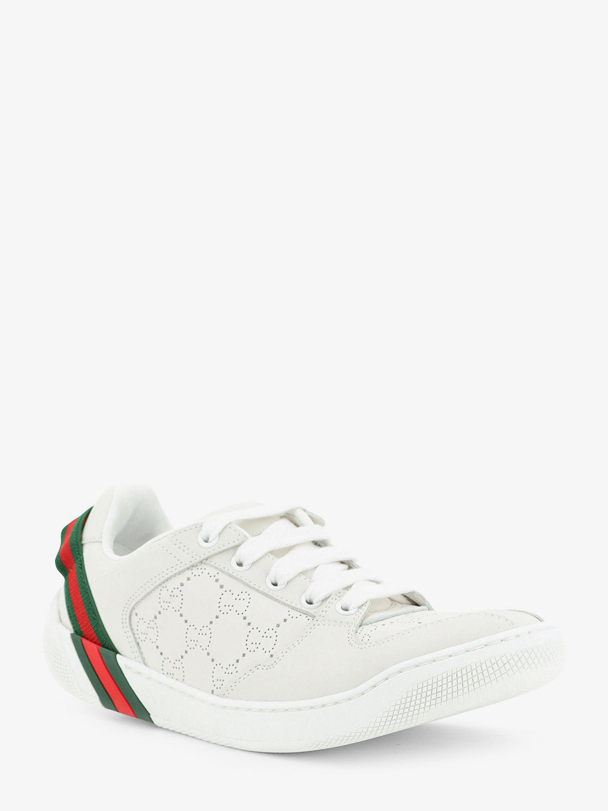 Gucci Screener sneaker in perforated GG leather - White