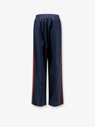 Gucci Technical silk poplin trousers with Web ribbon - Bluejapan