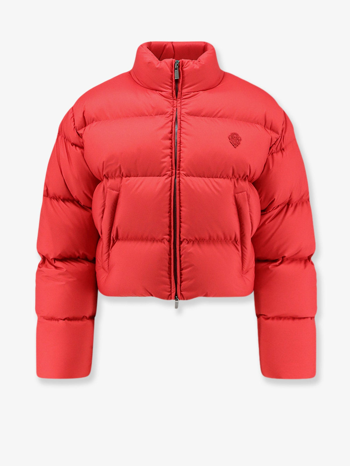 Gucci Crop Fit down jacket with iconic crest - Flame