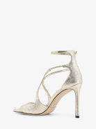 Jimmy Choo Azia glittered leather sandals - Platinum