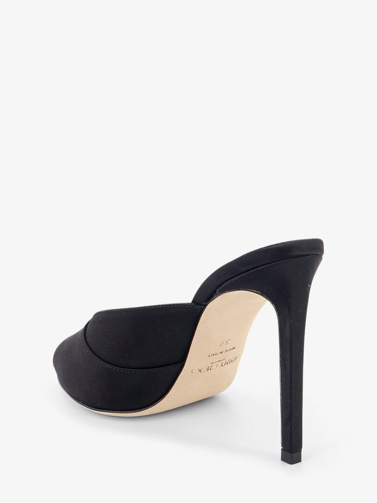 Jimmy Choo Brigitte Mule 100 satin sandals - Black