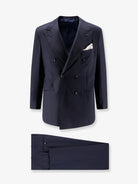 Kiton Double-breasted wool suit - Nero