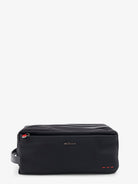 Kiton Nylon beauty case with Logo - Nero