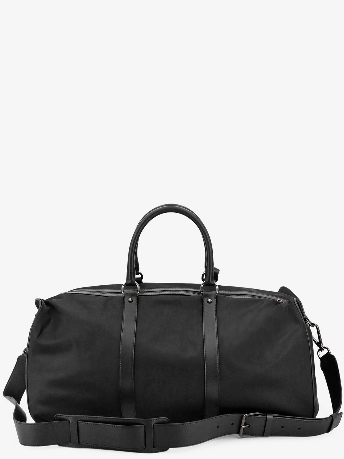 Kiton Nylon travel bag with leather inserts - Nero