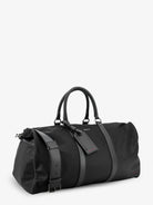 Kiton Nylon travel bag with leather inserts - Nero