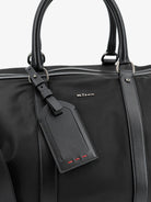 Kiton Nylon travel bag with leather inserts - Nero