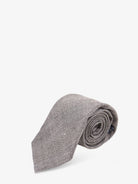 Kiton Wool tie with Prince of Wales pattern - Grigiochiaro