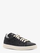 Kiton Leather sneakers with iconic side stitching - Nero