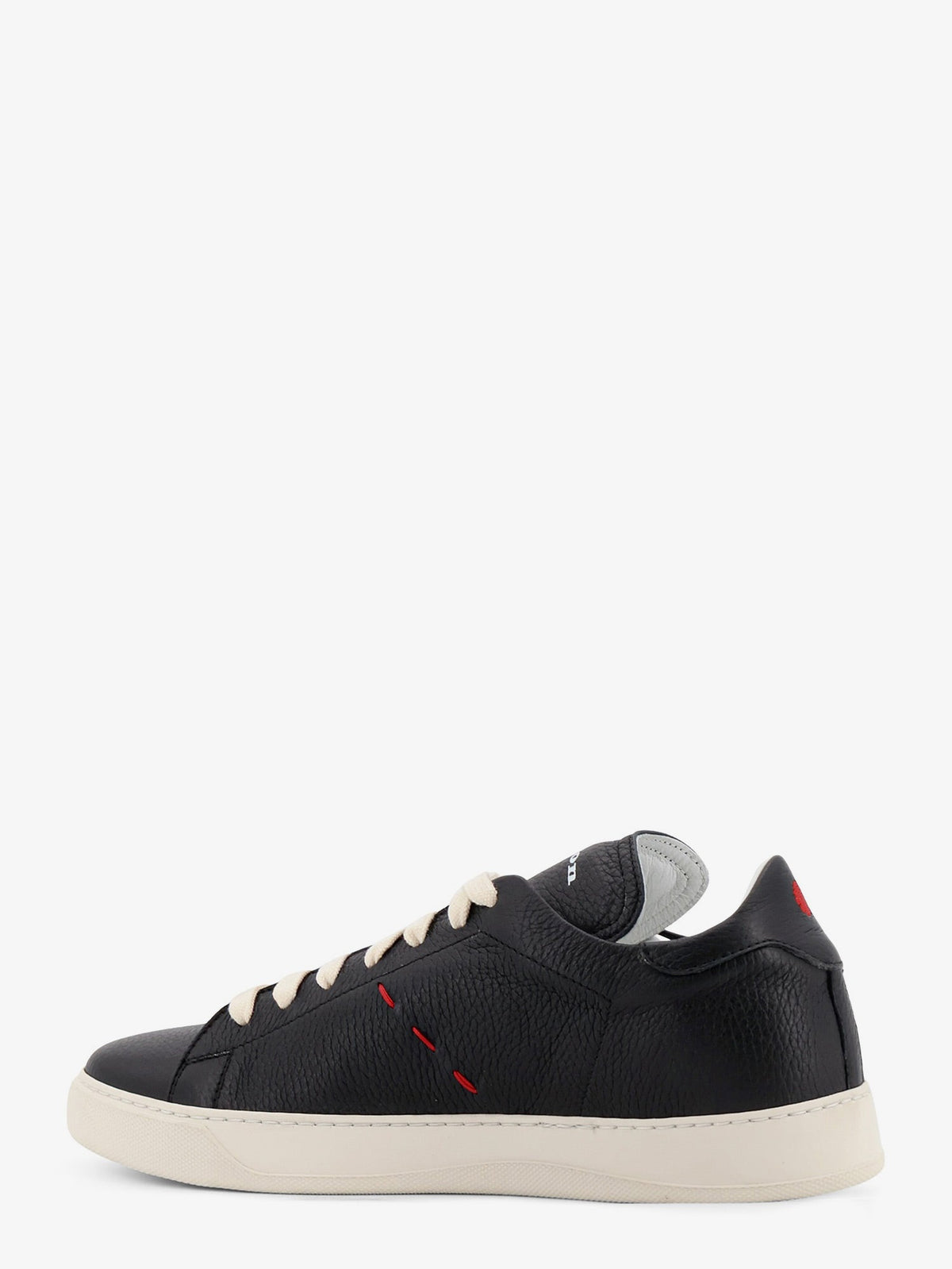Kiton Leather sneakers with iconic side stitching - Nero