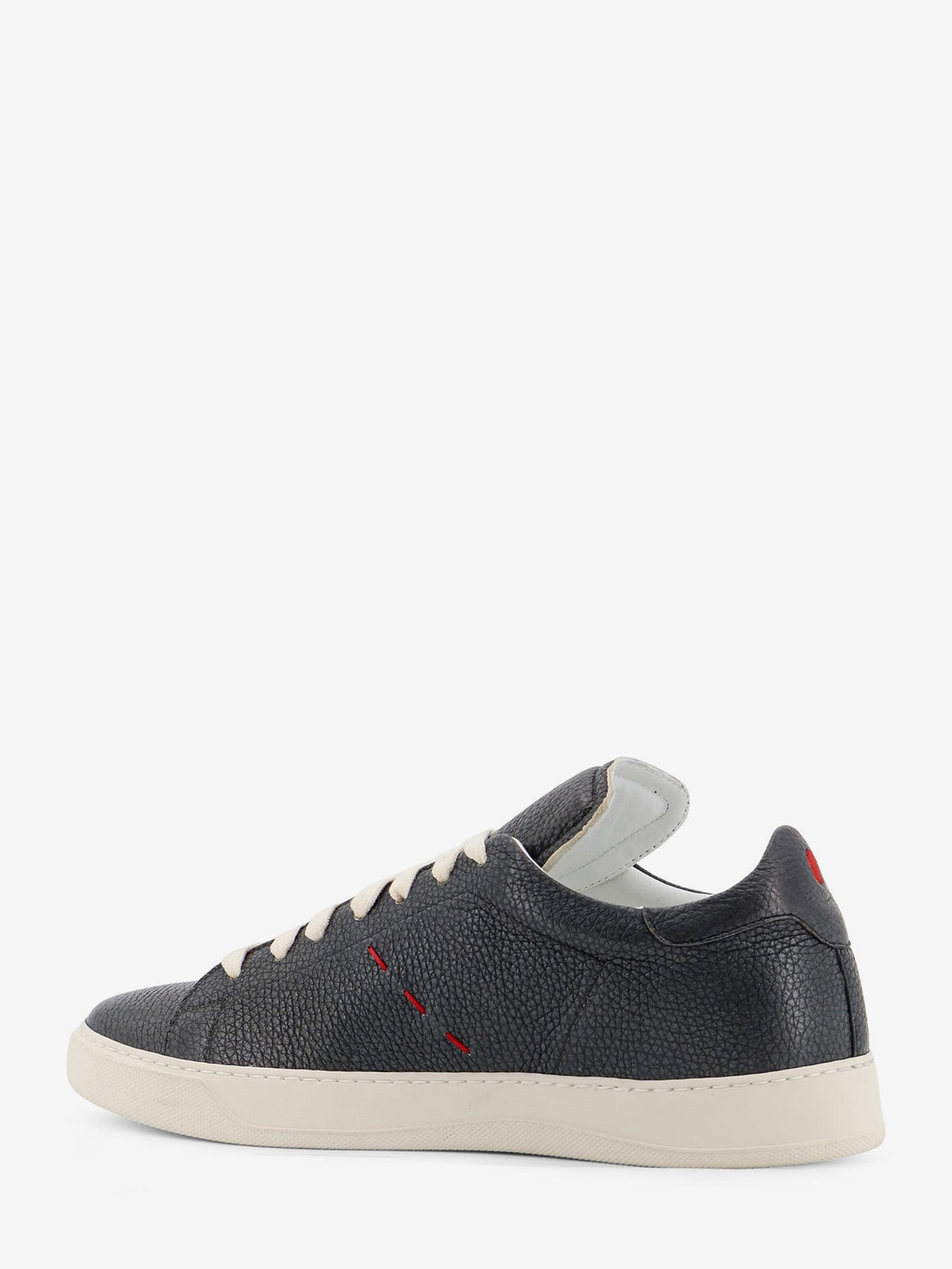 Kiton Leather sneakers with iconic side stitching - Grigioscuro
