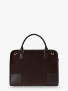 Loewe Amazona 180 Suede Handbag - Dark Chestnut