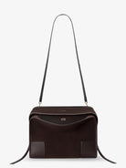 Loewe Amazona 180 Suede Handbag - Dark Chestnut