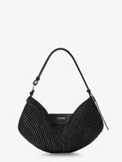 Loewe Paula's Ibiza-Swing raffia and leather shoulder bag - Black