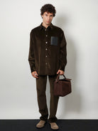 Loewe Puzzle Large nubuck bag - Dark Chestnut