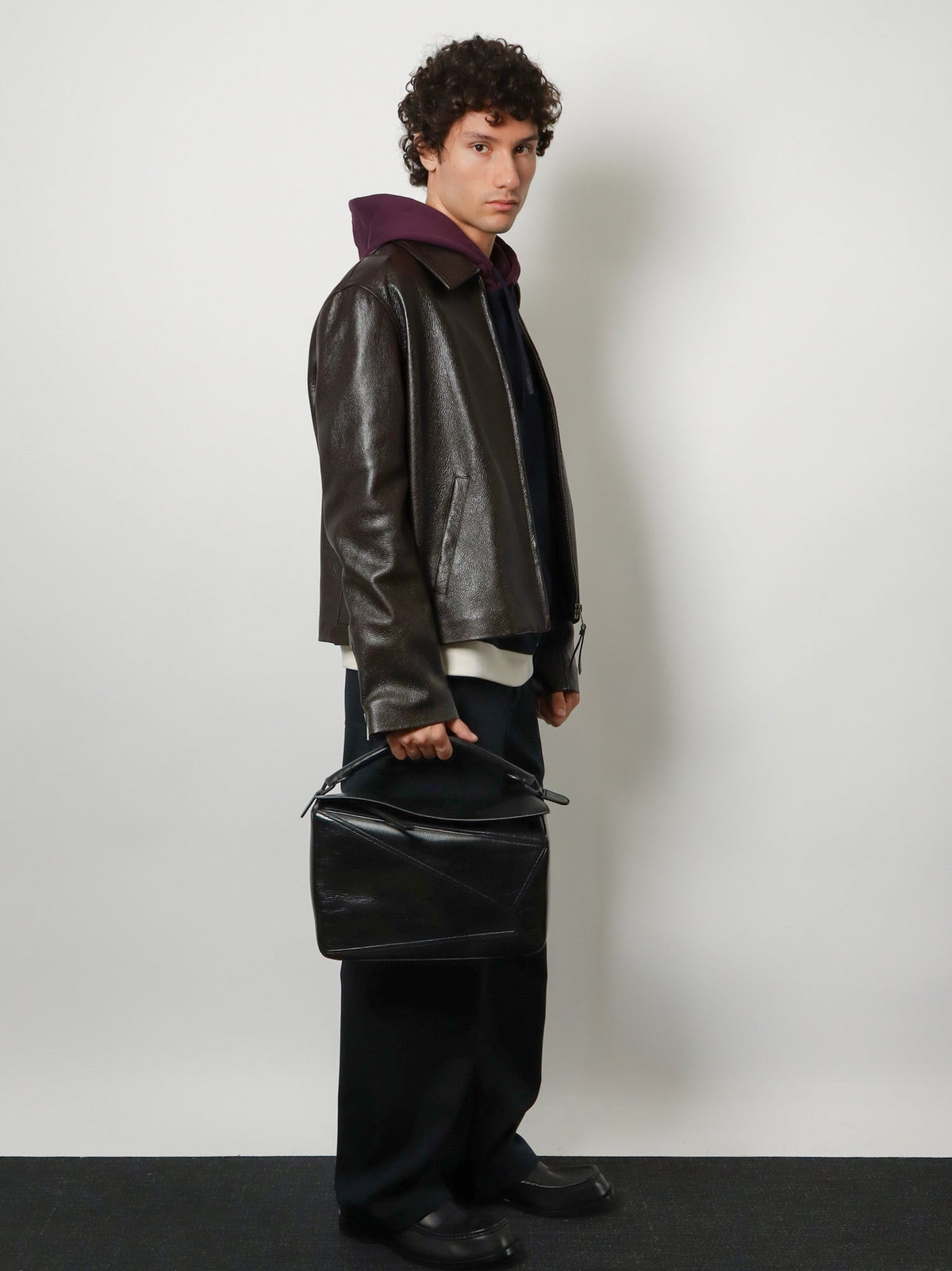 Loewe Puzzle Large leather bag - Black