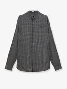 Loewe Technical cotton shirt with all-over check pattern - Black/White