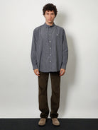 Loewe Technical cotton shirt with all-over check pattern - Black/White