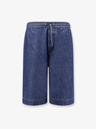 Loewe Cotton bermuda shorts with Anagram logo on the back - Denim Blue