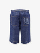 Loewe Cotton bermuda shorts with Anagram logo on the back - Denim Blue