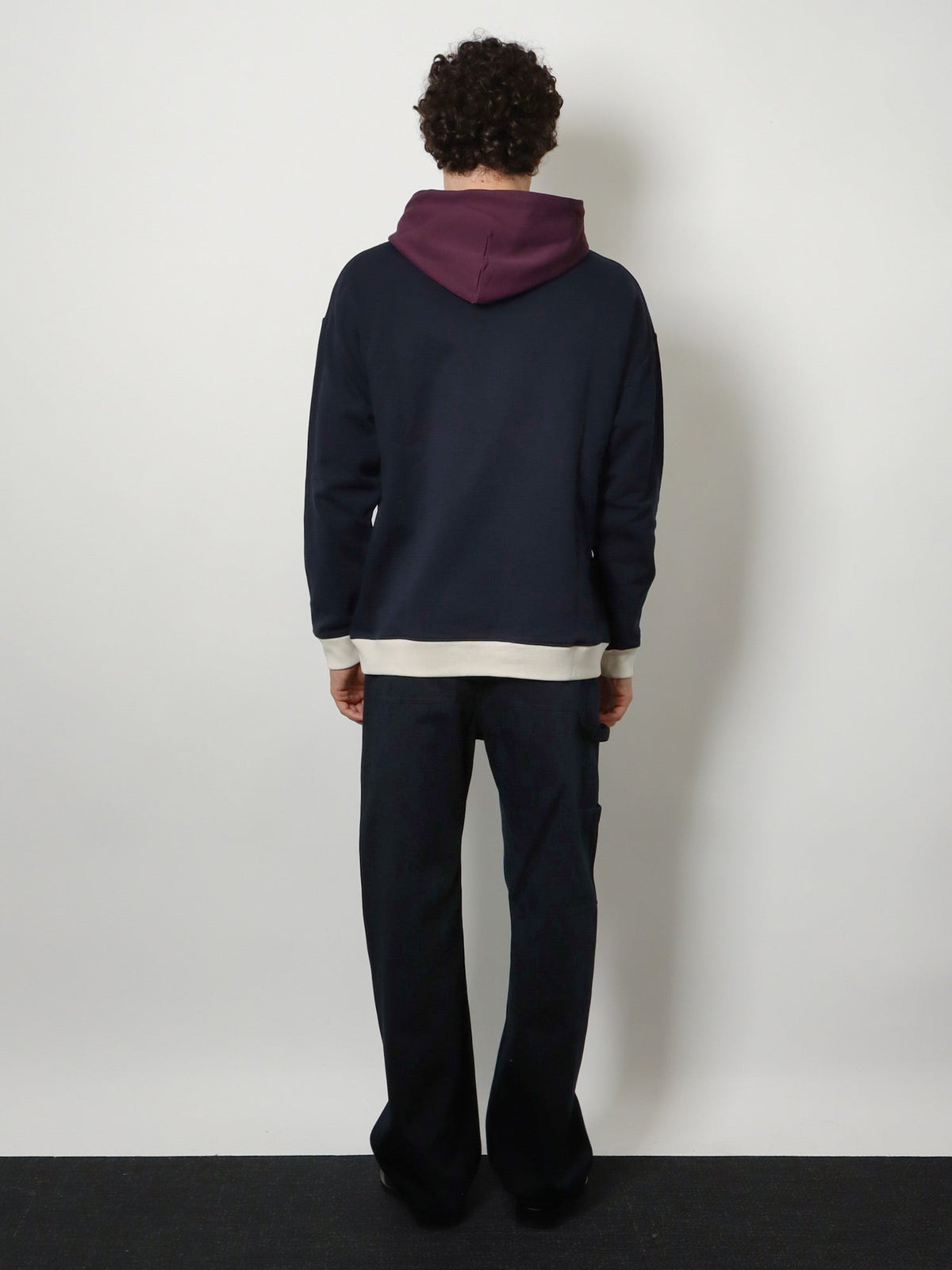 Loewe Cotton hoodie - Dark Blue/White