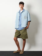 Loewe Paulas Ibiza Cotton Cargo Bermuda Shorts - Khaki Green