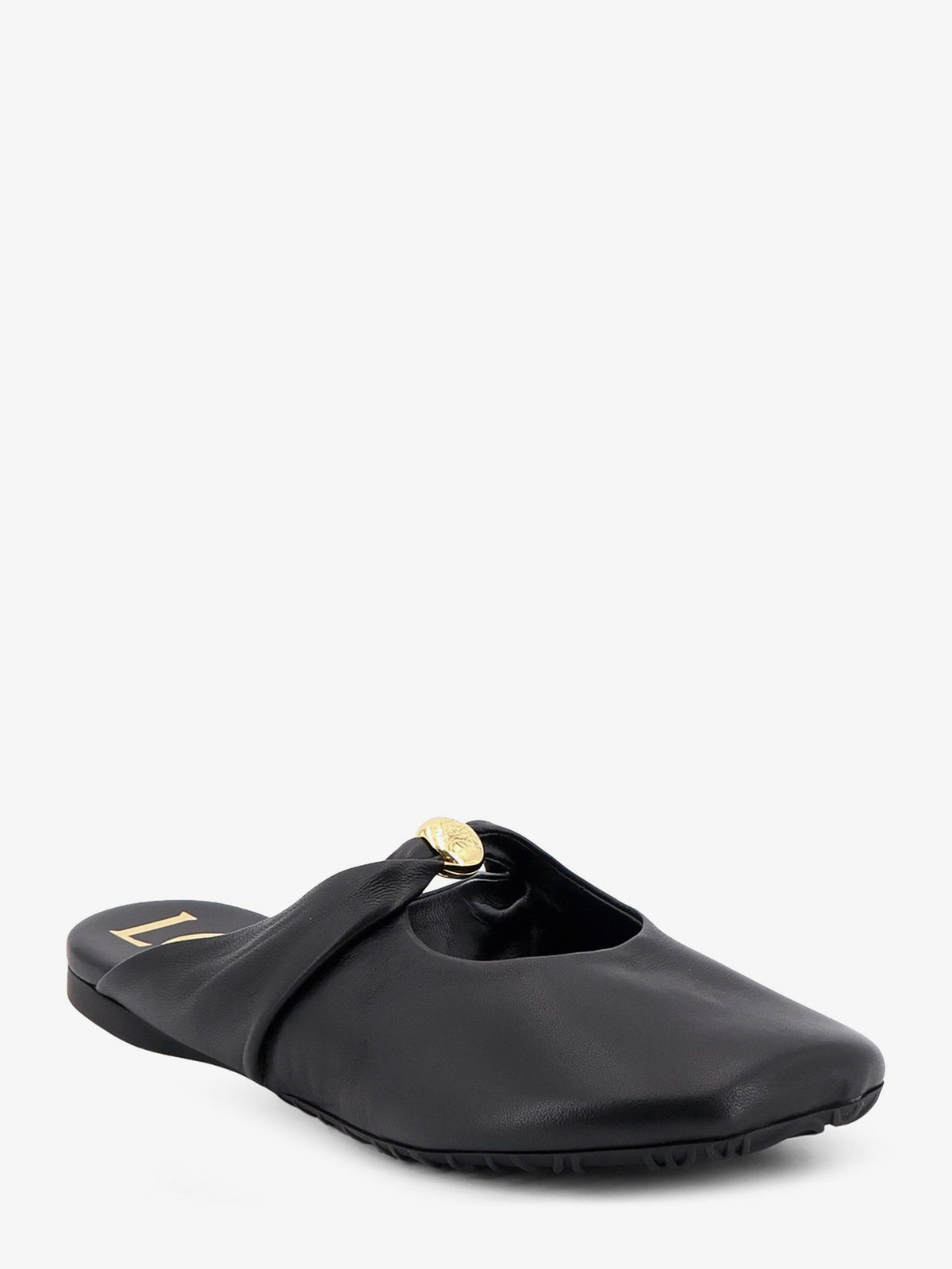Loewe Pebble Soft low leather sandals - Black