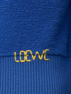 Loewe Wool sweater with contrasting embroidered logo at the bottom - Indigo Blue