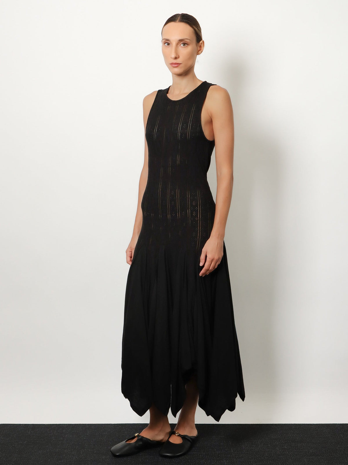 Loewe Paula's Ibiza embroidered cotton long dress - Black