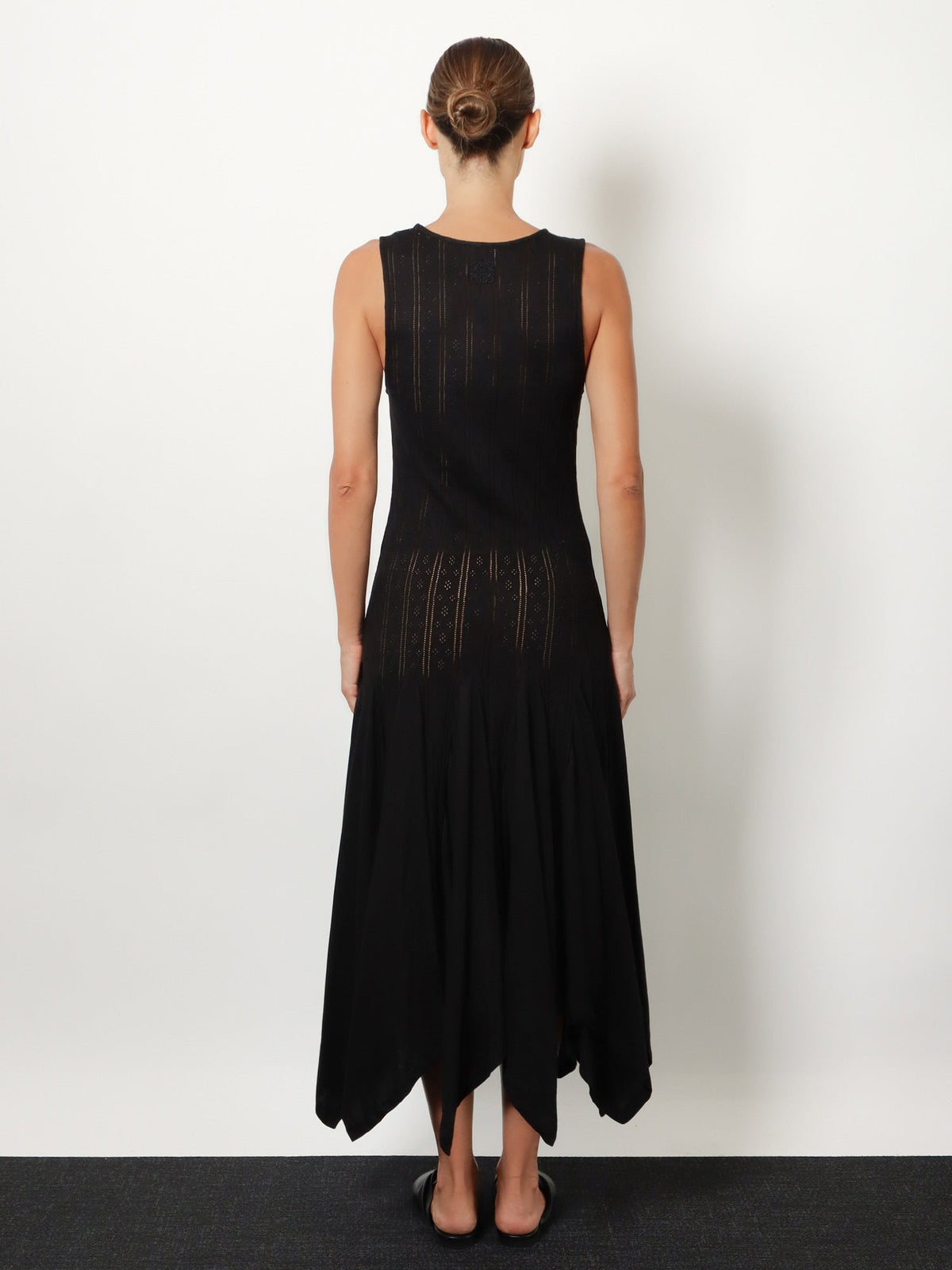 Loewe Paula's Ibiza embroidered cotton long dress - Black