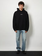 Maison Margiela Cotton sweatshirt with front embroidered logo - Black