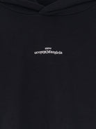 Maison Margiela Cotton sweatshirt with front embroidered logo - Black