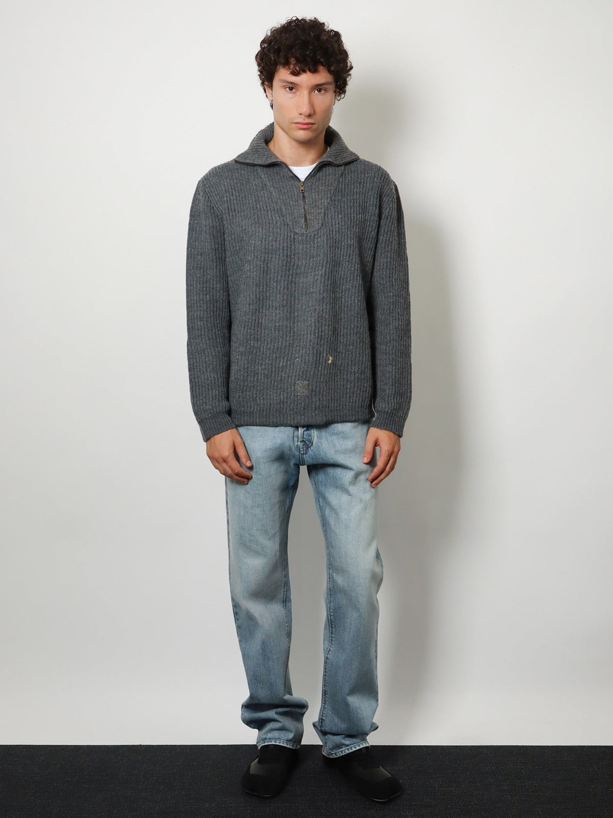 Maison Margiela Ribbed linen and wool blend sweater - Brown
