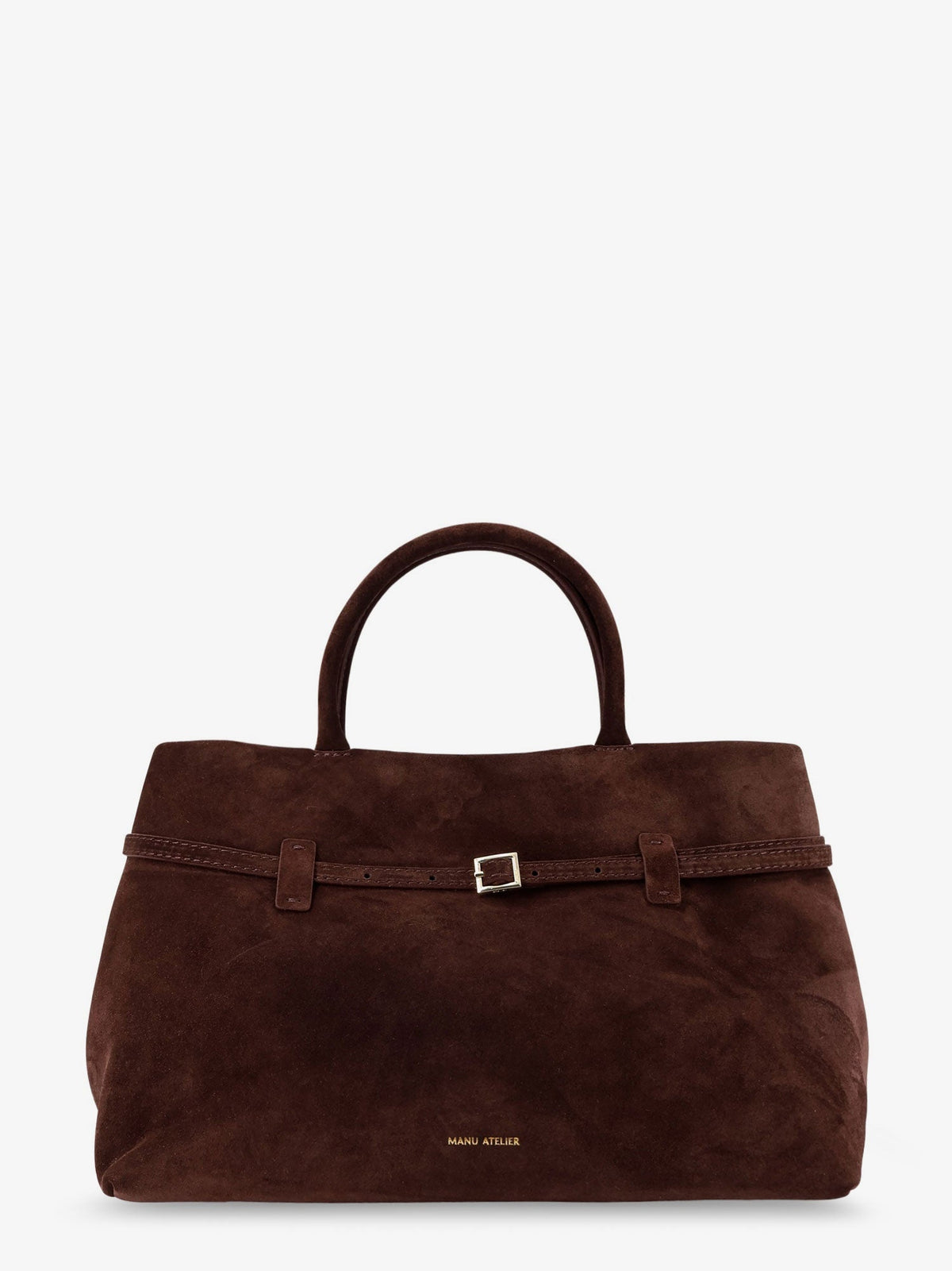 Manu Atelier Le Cambon 35 suede handbag - Deep Brown