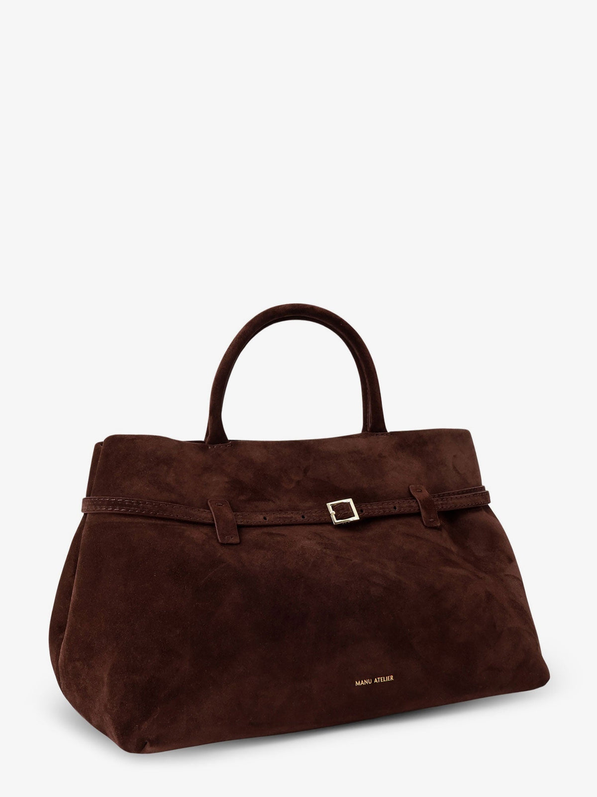 Manu Atelier Le Cambon 35 suede handbag - Deep Brown