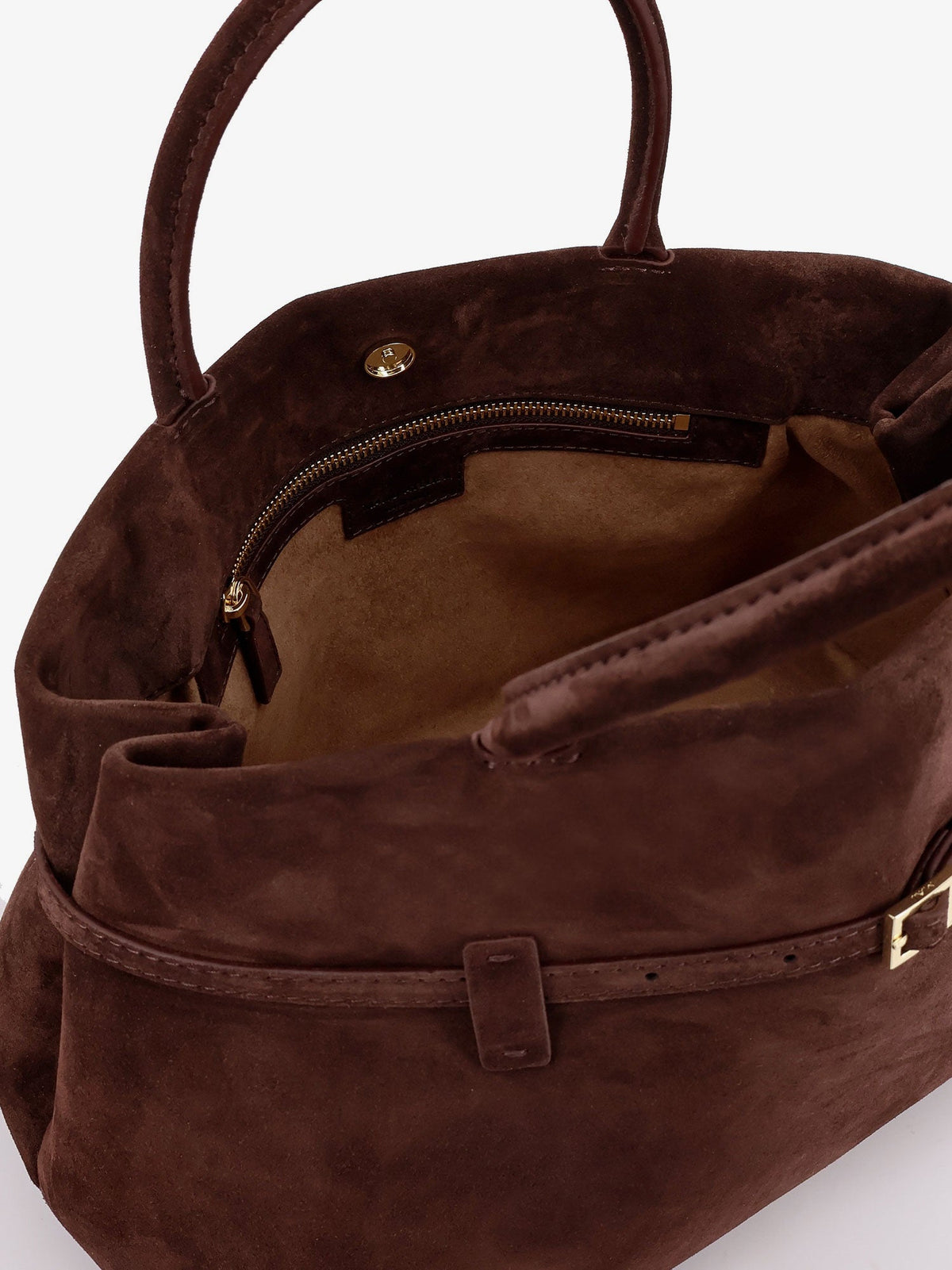 Manu Atelier Le Cambon 35 suede handbag - Deep Brown