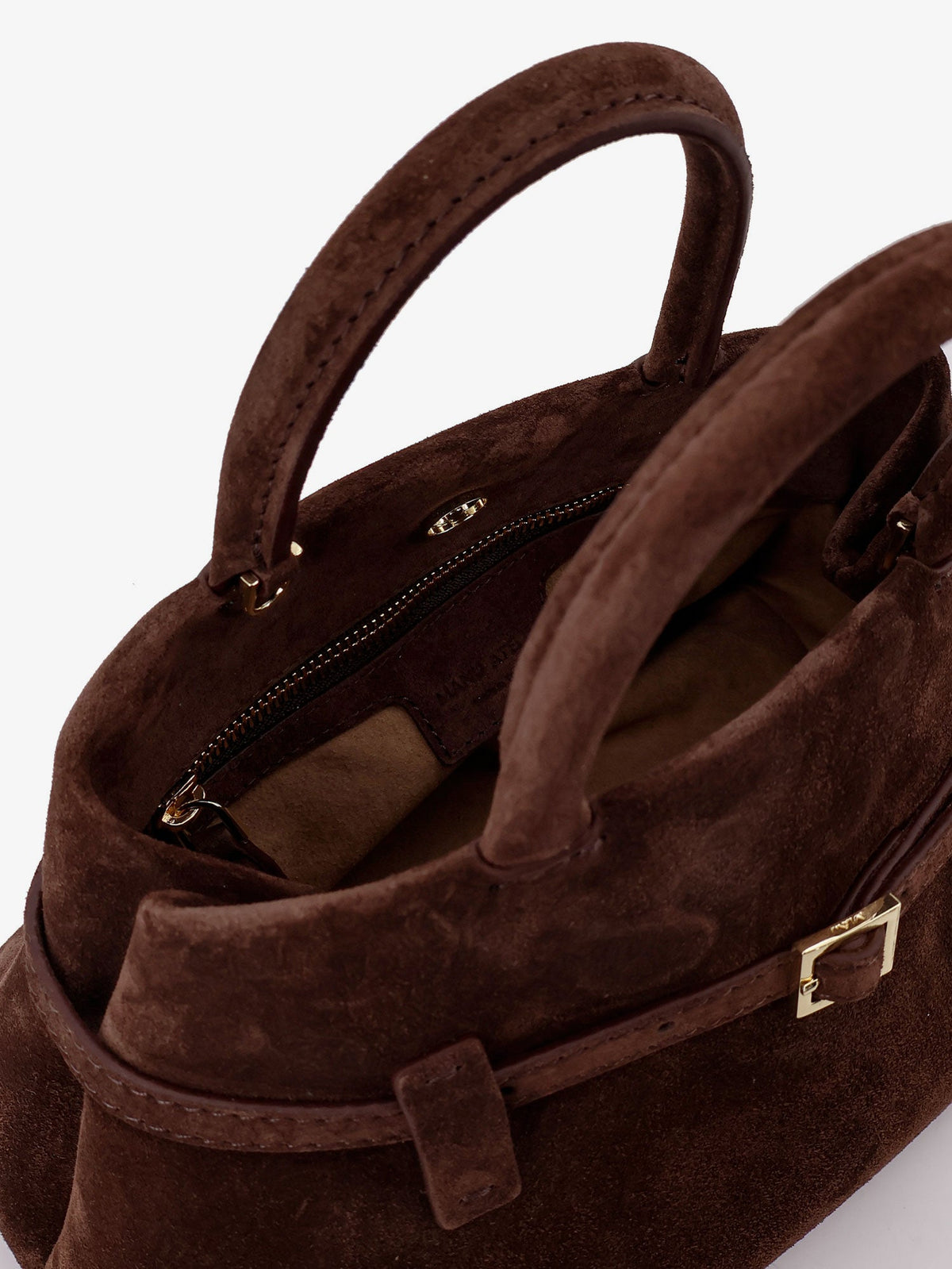 Manu Atelier Le Cambon 25 suede handbag - Deep Brown