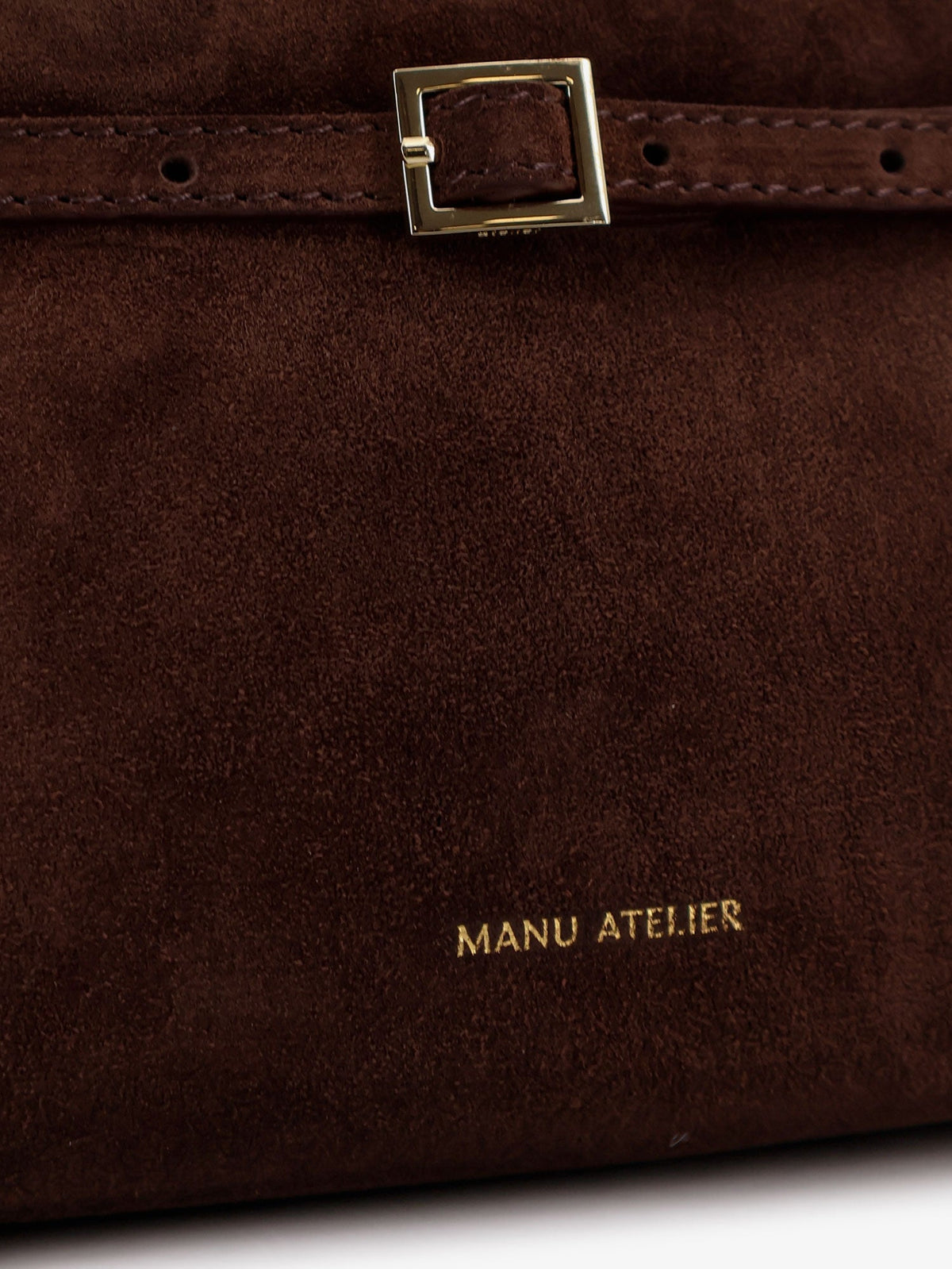 Manu Atelier Le Cambon 25 suede handbag - Deep Brown