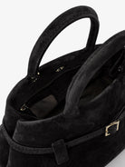 Manu Atelier Le Cambon 25 suede crossbody bag - Black