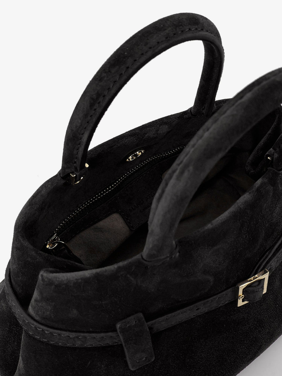 Manu Atelier Le Cambon 25 suede crossbody bag - Black