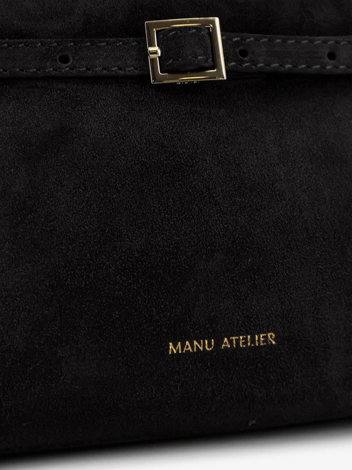 Manu Atelier Le Cambon 25 suede crossbody bag - Black