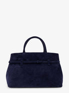 Manu Atelier Le Cambon 35 suede handbag - Dark Navy