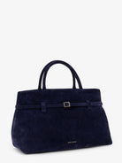 Manu Atelier Le Cambon 35 suede handbag - Dark Navy