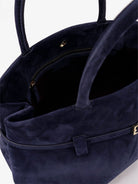 Manu Atelier Le Cambon 35 suede handbag - Dark Navy
