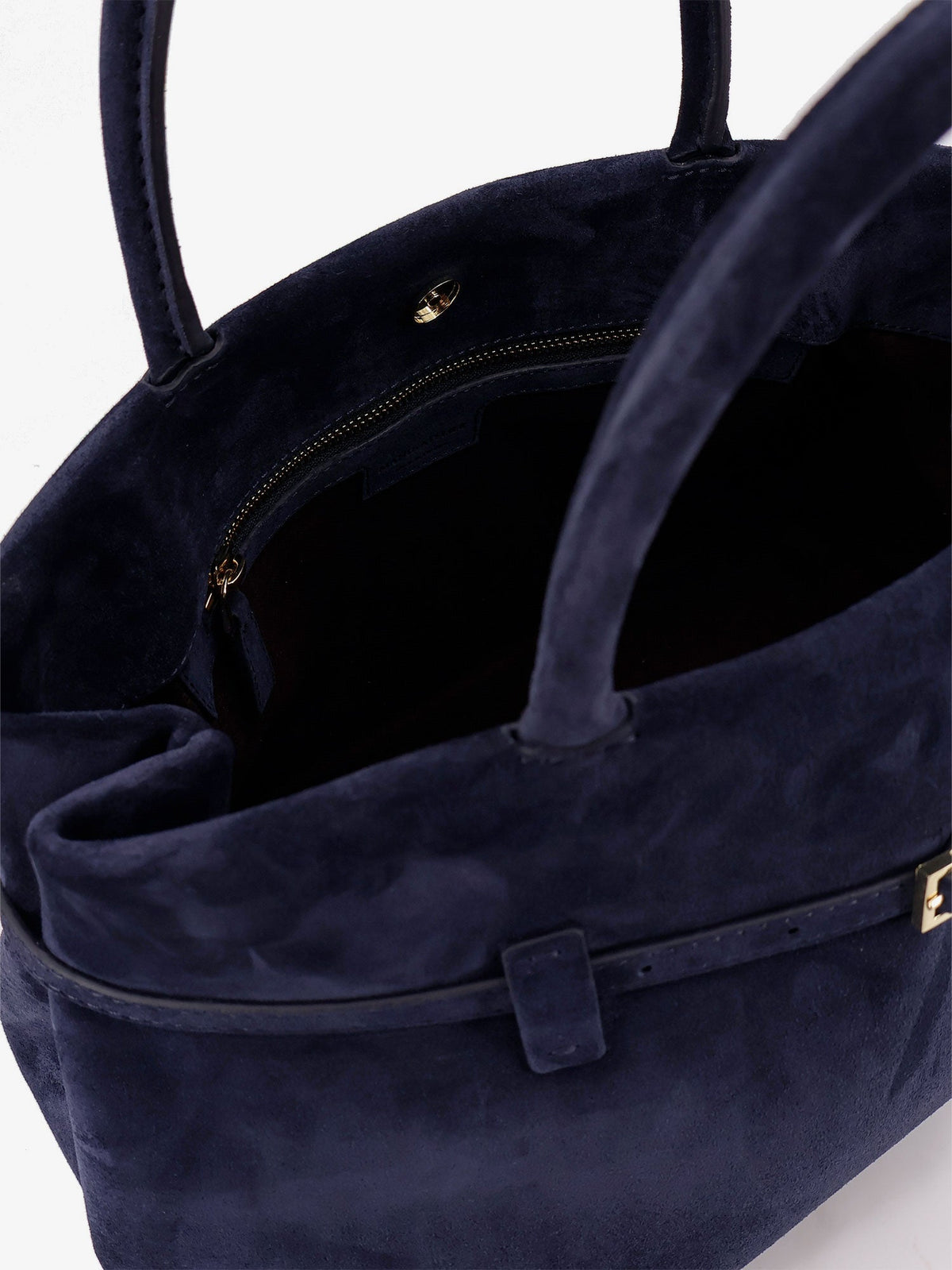 Manu Atelier Le Cambon 35 suede handbag - Dark Navy