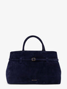 Manu Atelier Le Cambon 35 suede handbag - Dark Navy