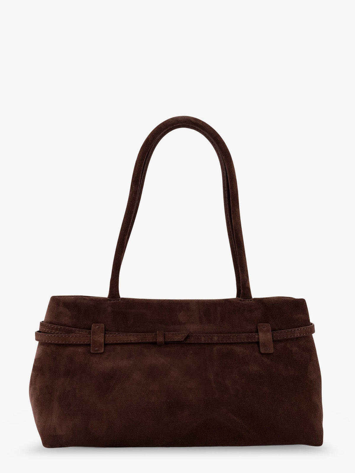 Manu Atelier Le Cambon East West suede shoulder bag - Deep Brown