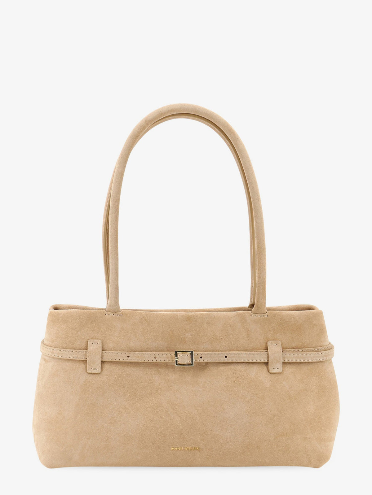 Manu Atelier Le Cambon East West suede shoulder bag - Cachemire