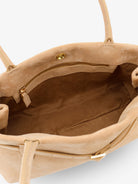 Manu Atelier Le Cambon East West suede shoulder bag - Cachemire
