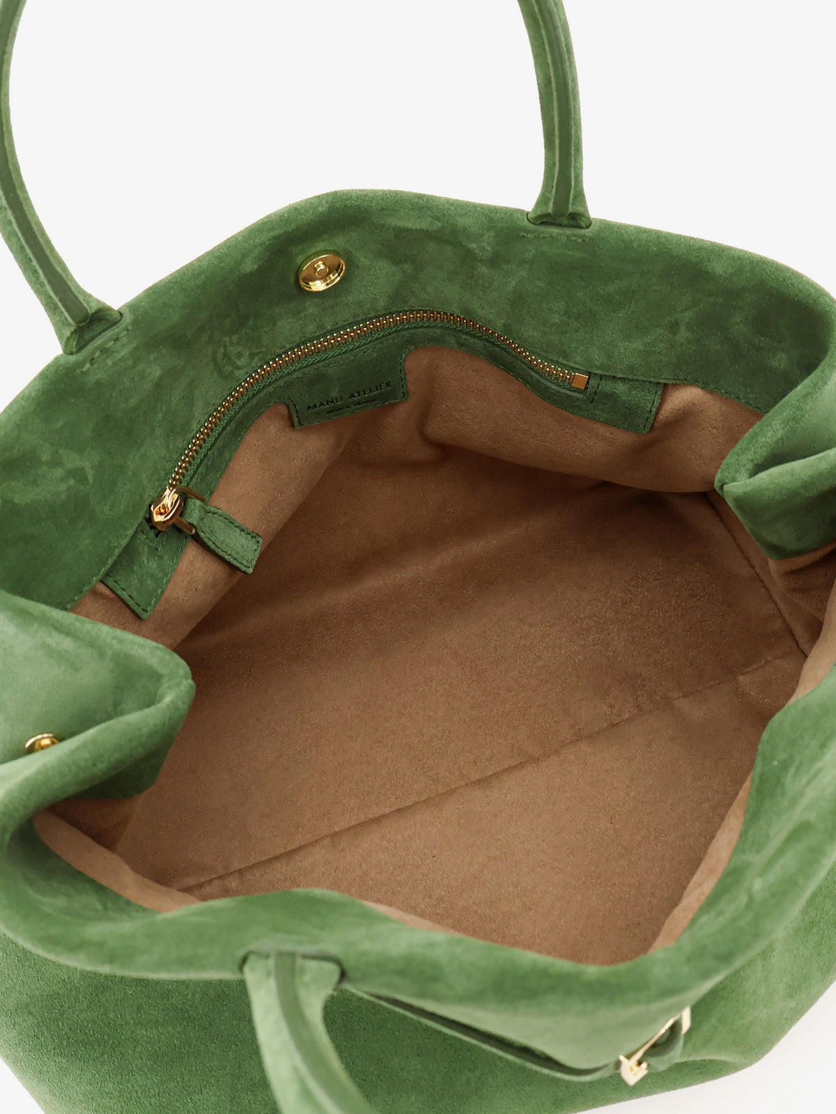 Manu Atelier Le Cambon 35 suede handbag - Velvet Green