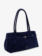 Manu Atelier Le Cambon East West suede shoulder bag - Dark Navy